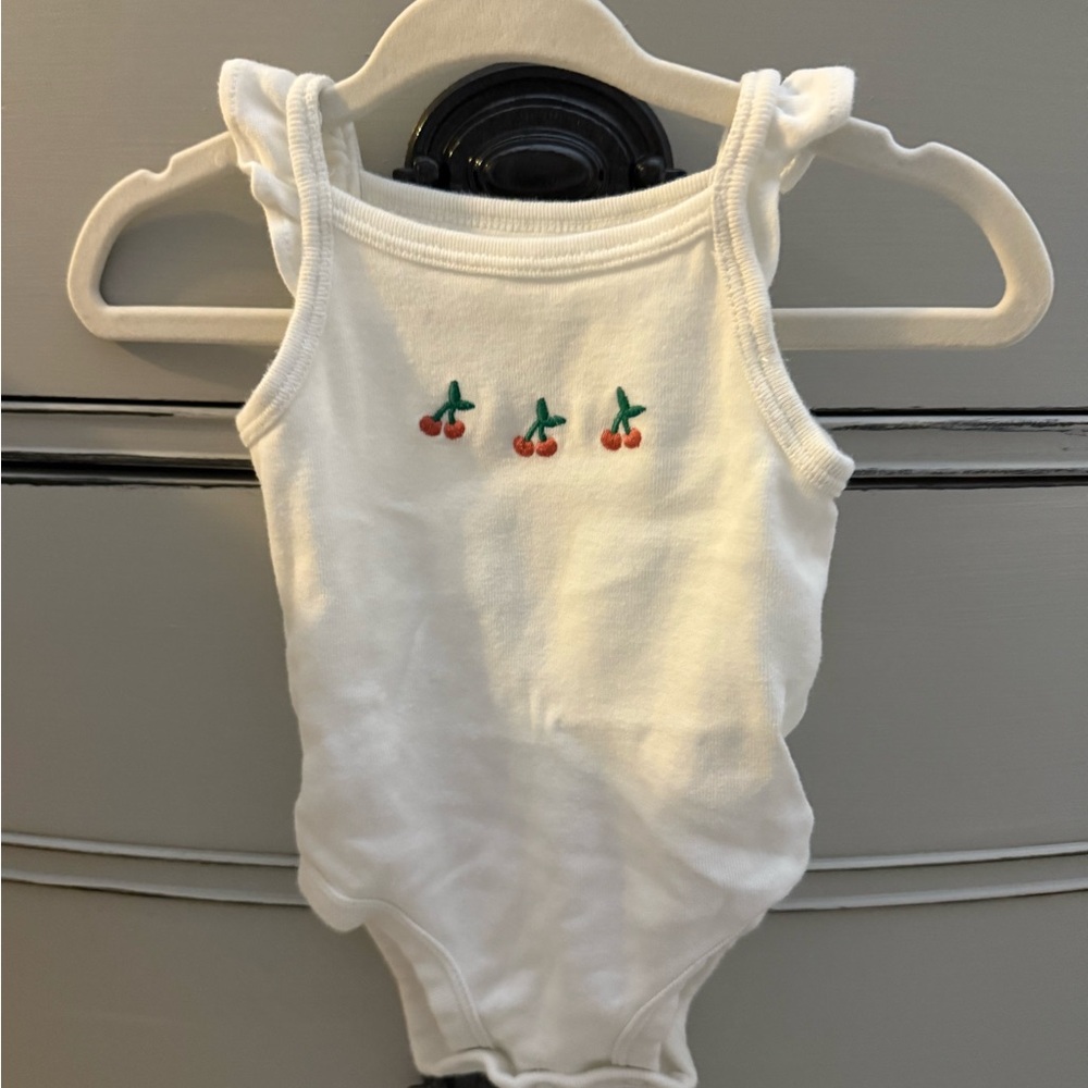 Carter's White Baby Bodysuit with Cherry Detail